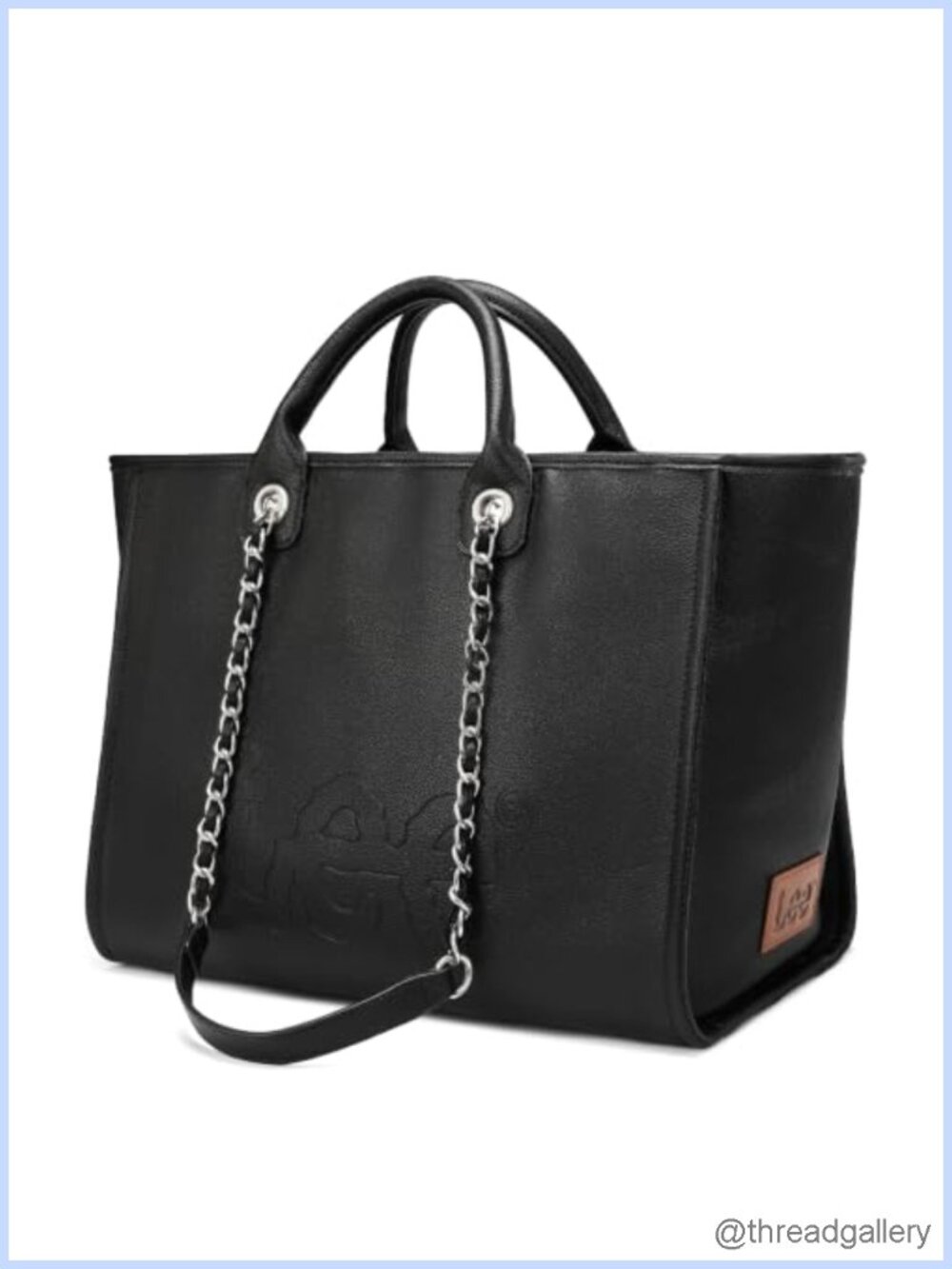 Extra Large Vegan Leather Work Tote Bag with Zipper